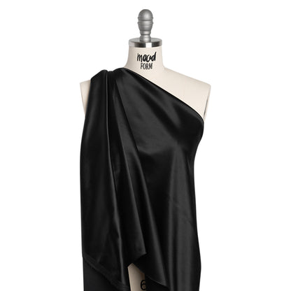 Stretch Polyester and Cotton Sateen - Black