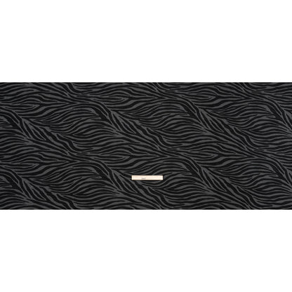 Stretch Knit Jacquard by Mara Hoffman - Gray and Black Tiger Stripes - Designer Deadstock