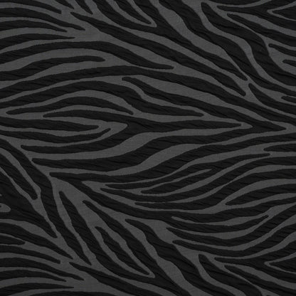 Stretch Knit Jacquard by Mara Hoffman - Gray and Black Tiger Stripes - Designer Deadstock