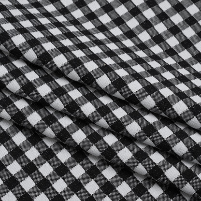 Stretch Knit Jacquard by Mara Hoffman - Black and White Gingham Check - Designer Deadstock