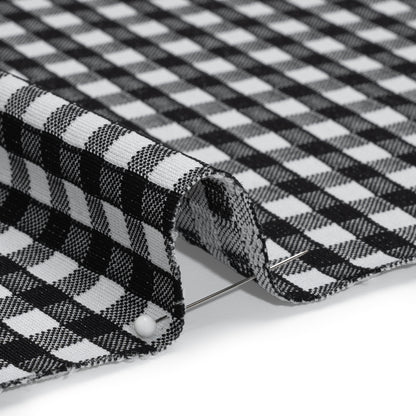 Stretch Knit Jacquard by Mara Hoffman - Black and White Gingham Check - Designer Deadstock