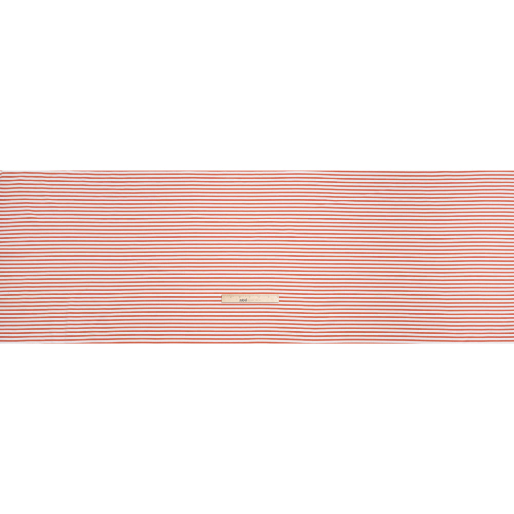 Stretch Jersey with French Terry Stripes by Mara Hoffman - Dusty Coral and White Stripes - Designer Deadstock - Full