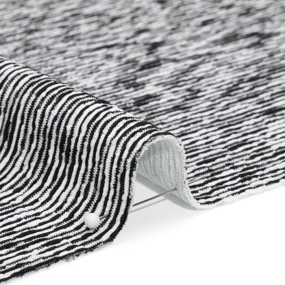 Stretch Knit Jacquard by Mara Hoffman - Black and White Ribbed Candy Stripes - Designer Deadstock