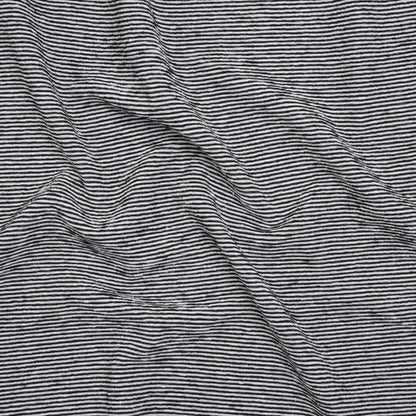 Stretch Knit Jacquard by Mara Hoffman - Black and White Ribbed Candy Stripes - Designer Deadstock