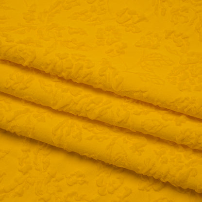 Textured Stretch Knit Jacquard by Mara Hoffman - Yellow Floral - Designer Deadstock