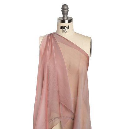 Chiffon-Like Silk Voile - Light Gray and Mauve Iridescent - Adelaide Collection
