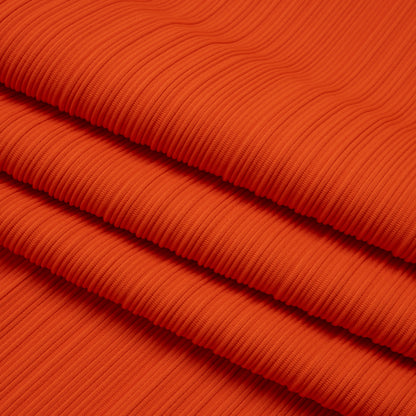 Ribbed Stretch Polyester Double Knit by Mara Hoffman - Blaze Orange - Designer Deadstock