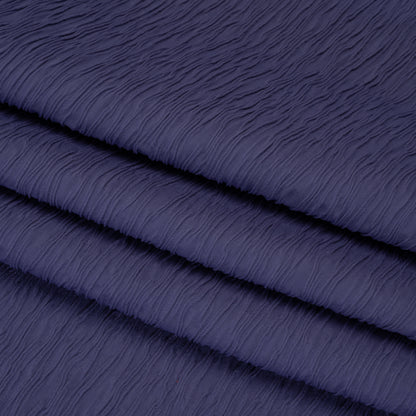 Textured Stretch Polyester Jacquard Knit by Mara Hoffman - Blue Violet Wavy Lines - Designer Deadstock