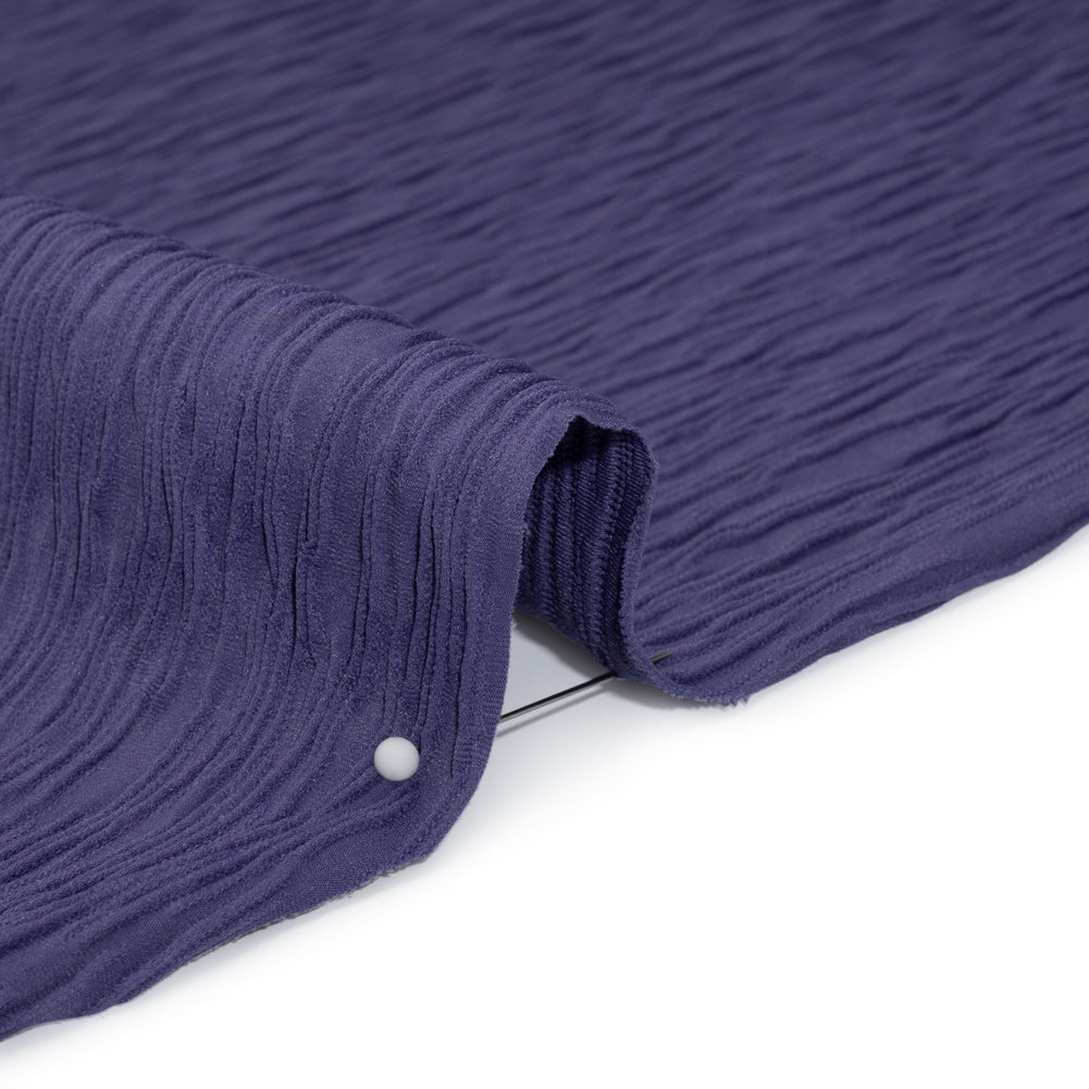 Textured Stretch Polyester Jacquard Knit by Mara Hoffman - Blue Violet Wavy Lines - Designer Deadstock - Detail