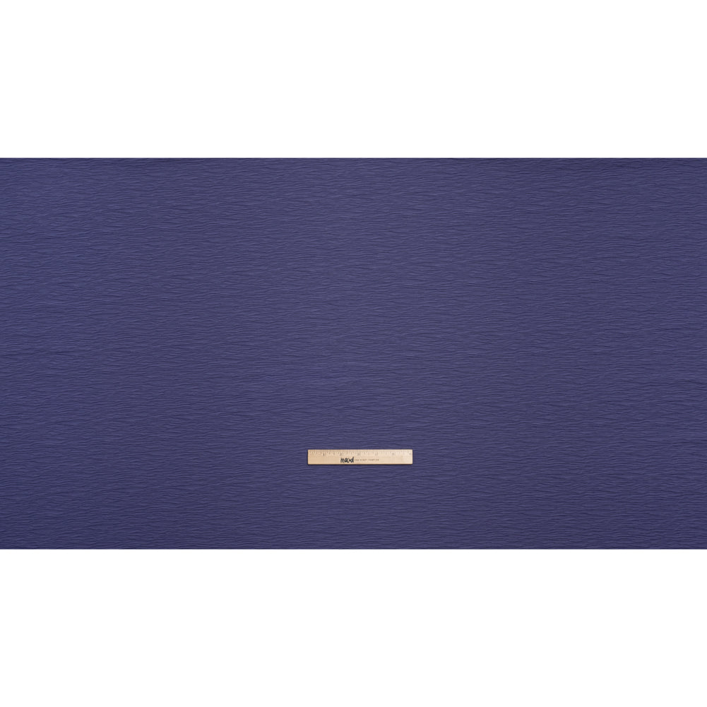 Textured Stretch Polyester Jacquard Knit by Mara Hoffman - Blue Violet Wavy Lines - Designer Deadstock - Full