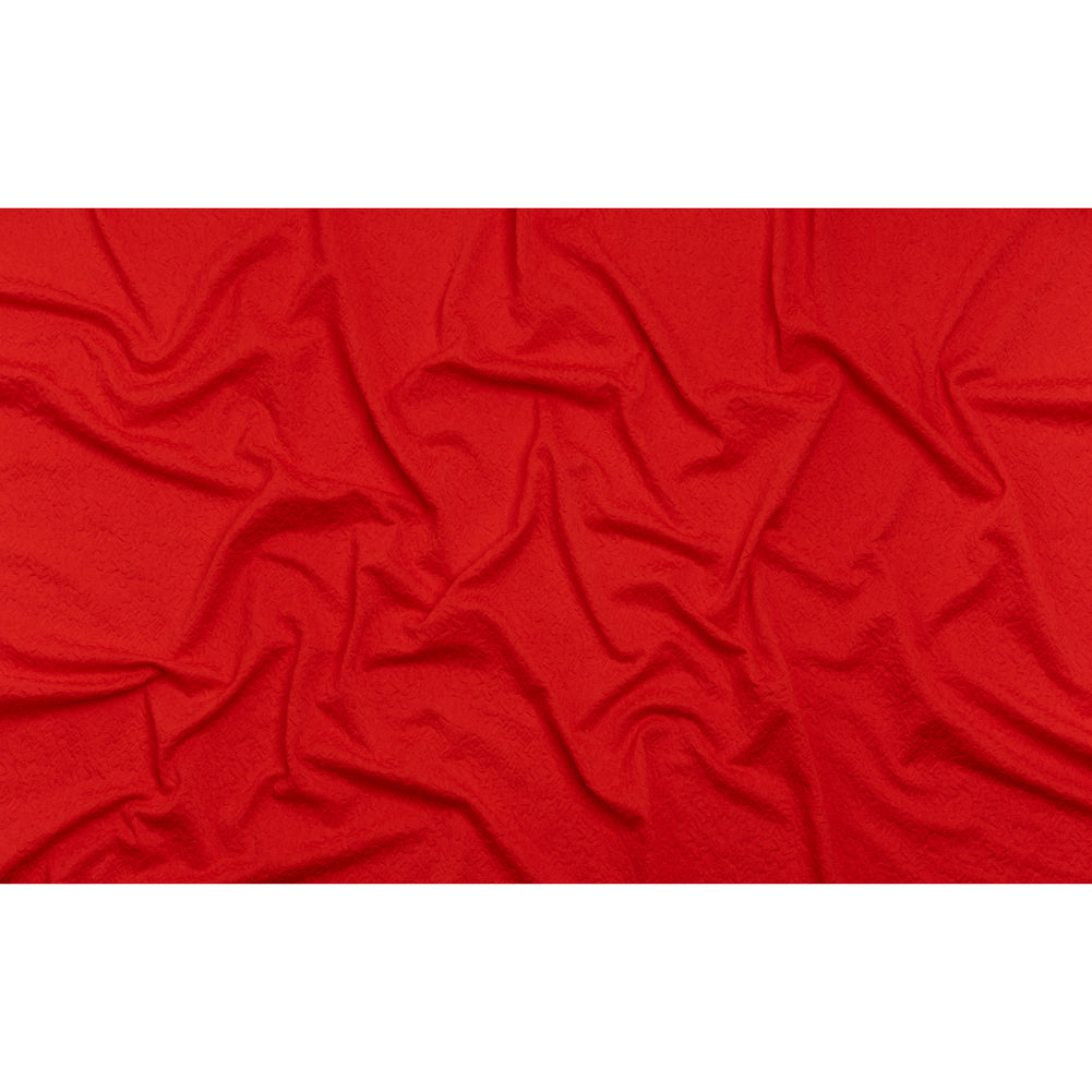 Stretch Polyester Jacquard Knit by Mara Hoffman - Red Orange Squiggles - Designer Deadstock - Full