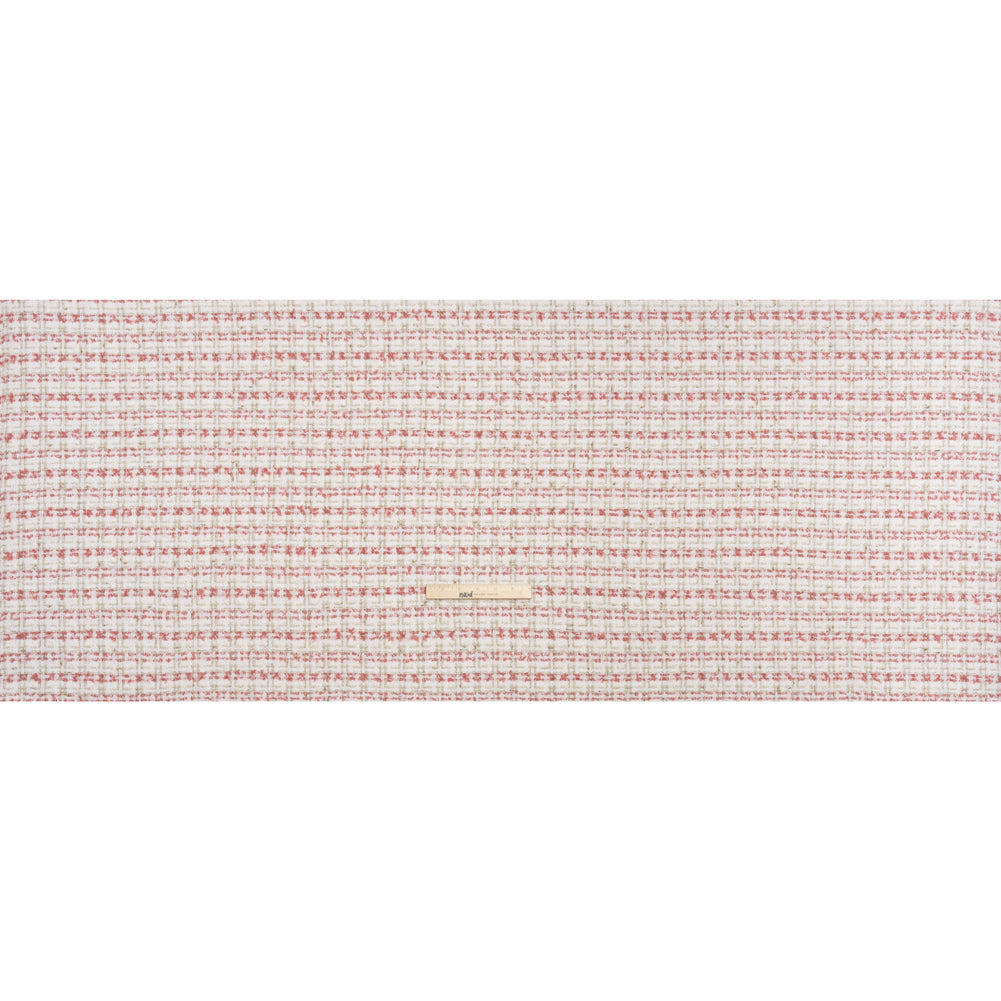 Metallic Polyester and Acrylic Tweed - White, Dusty Rose and Gold Plaid - Deadstock