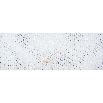 Polyester Pom Pom Tweed with Baby Sequins - White and Cobalt Blue - Deadstock