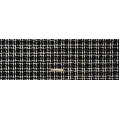 Metallic Tweed with Eyelash Fringe - Black and White Plaid - Deadstock