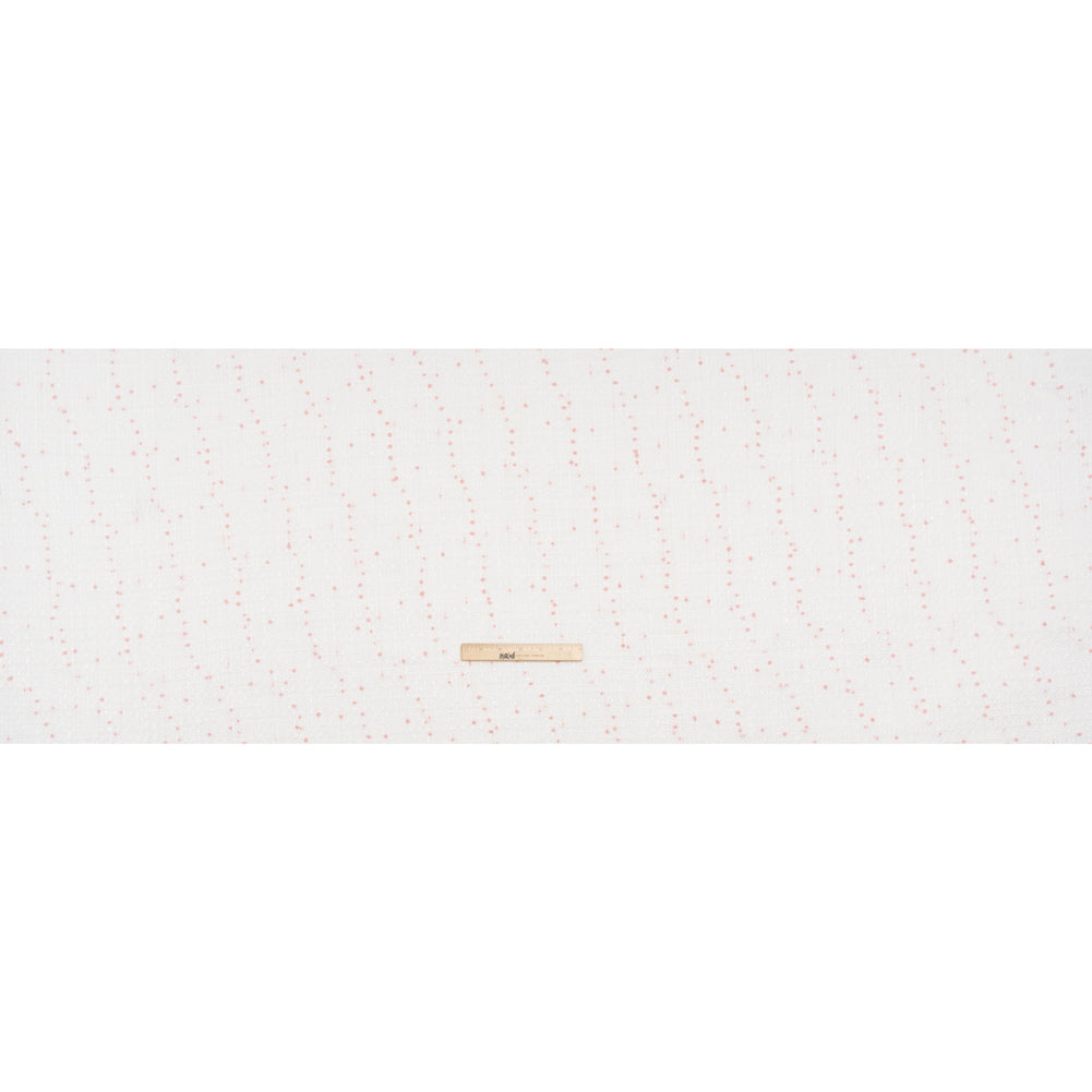 Polyester Pom Pom Tweed with Baby Sequins - White and Pale Pink - Deadstock - Full