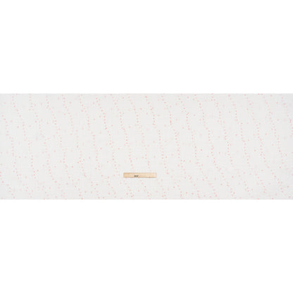 Polyester Pom Pom Tweed with Baby Sequins - White and Pale Pink - Deadstock