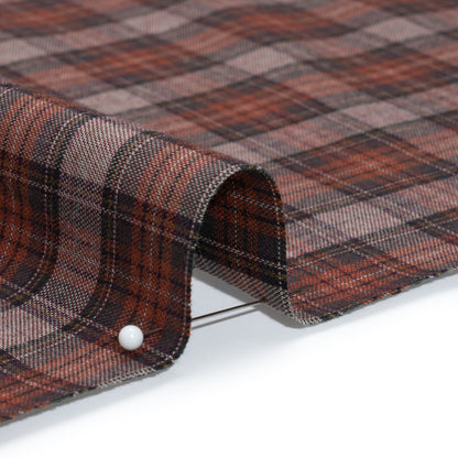Cotton Shirting Panel - Red and Green Plaid - Deadstock