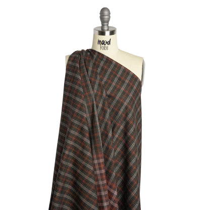 Cotton Shirting Panel - Red and Green Plaid - Deadstock