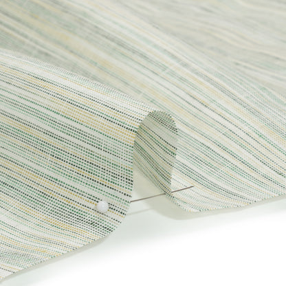 Medium Weight Linen Woven - Kelly and Olive Green Striations Detail