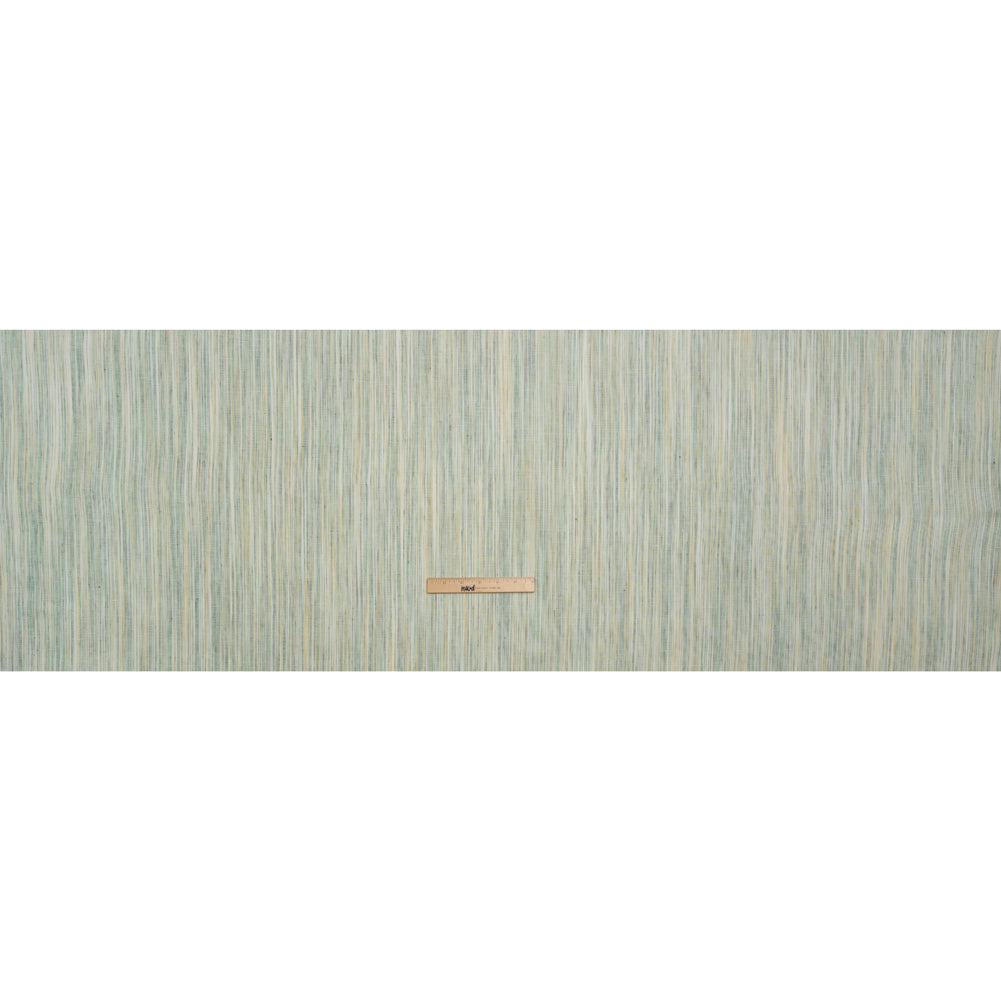 Medium Weight Linen Woven - Kelly and Olive Green Striations Full