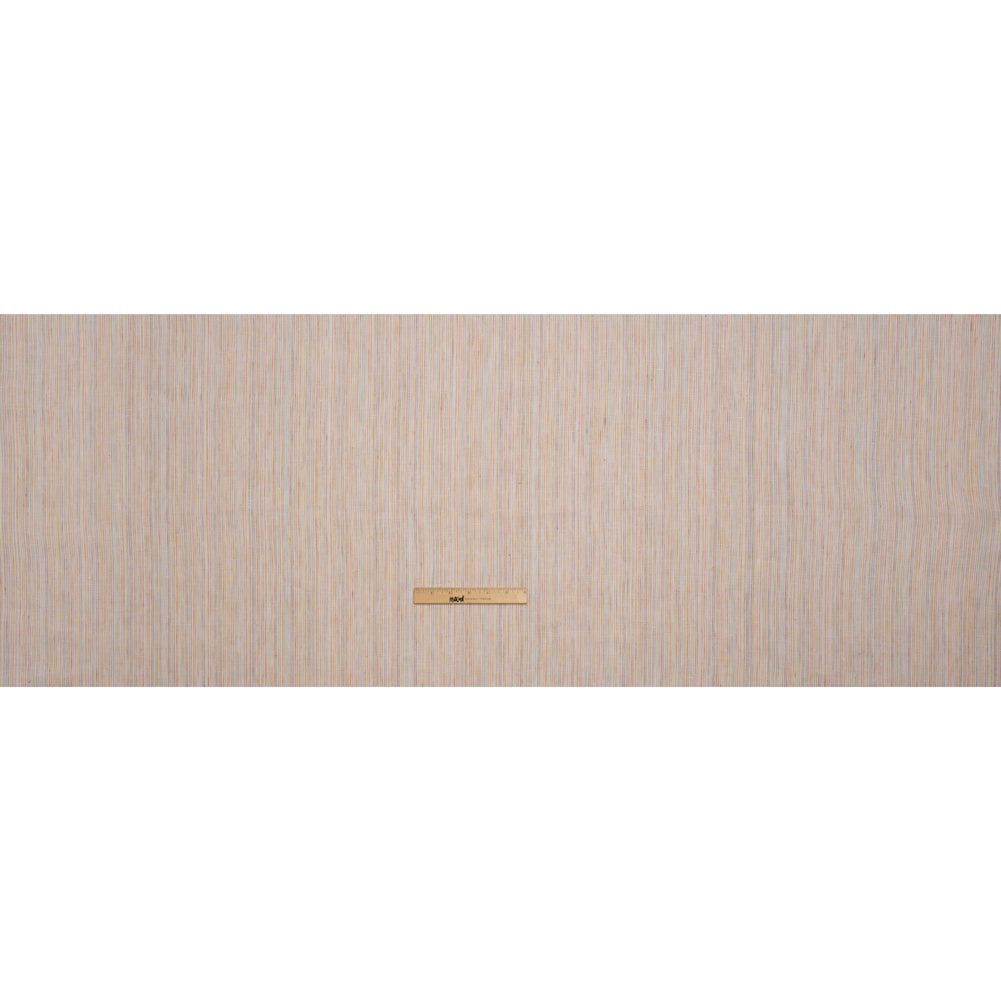 Medium Weight Linen Woven - White and Rainbow Striations Full