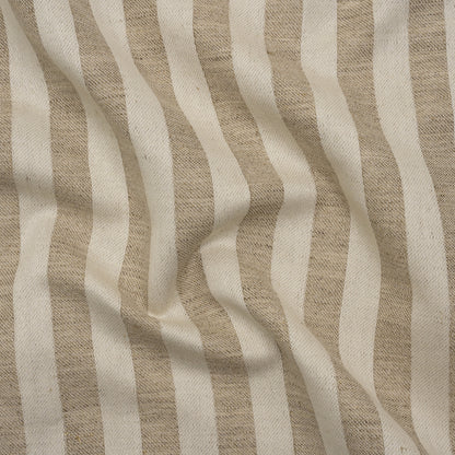 Heavy Linen Twill - Cream and Beige Awning Stripes