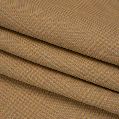 Linen Twill - Pink, Yellow and Olive Green Plaid Folded