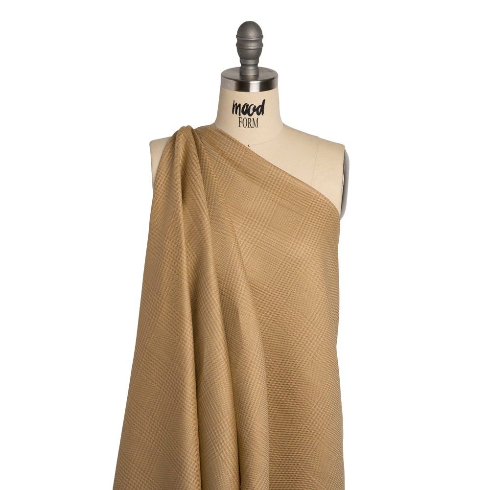 Linen Twill - Pink, Yellow and Olive Green Plaid Drape
