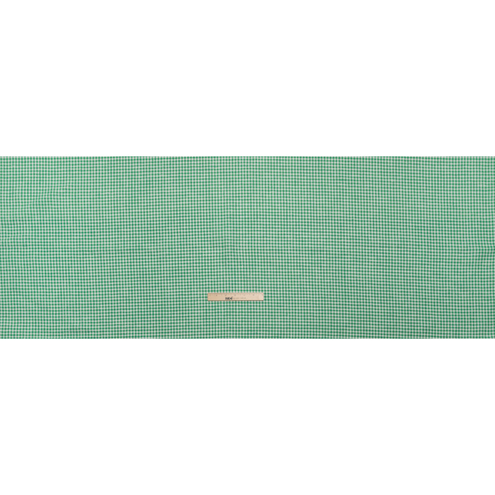 Heavyweight Linen Woven - Kelly Green and White Gingham Check Full