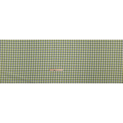Medium Weight Linen Woven - Lime Green, Blue and Cream Plaid Drape