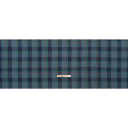 Medium Weight Linen Woven - Blue, Green and Red Plaid - Full