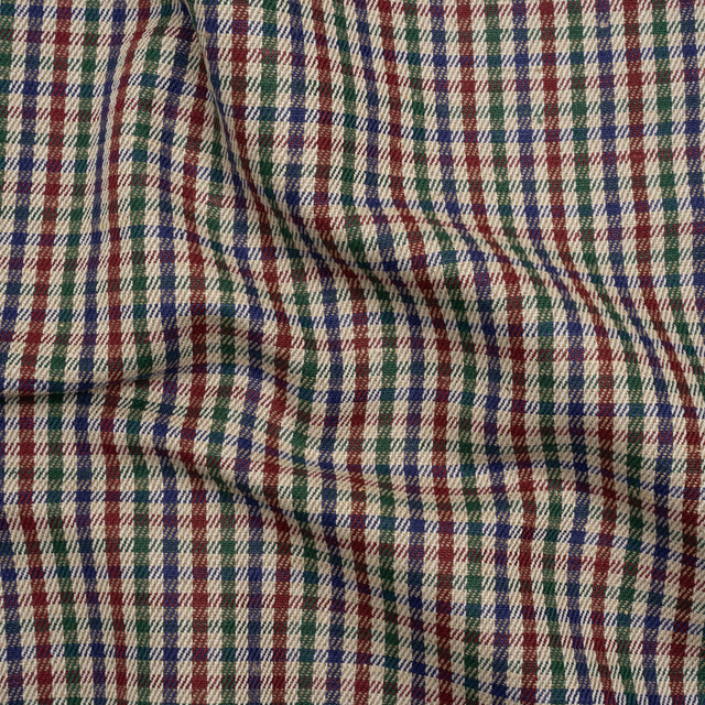 Heavyweight Linen Twill - Red, Blue and Green Checks