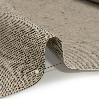 Heavyweight Metallic Linen Woven - White, Black and Gold Detail