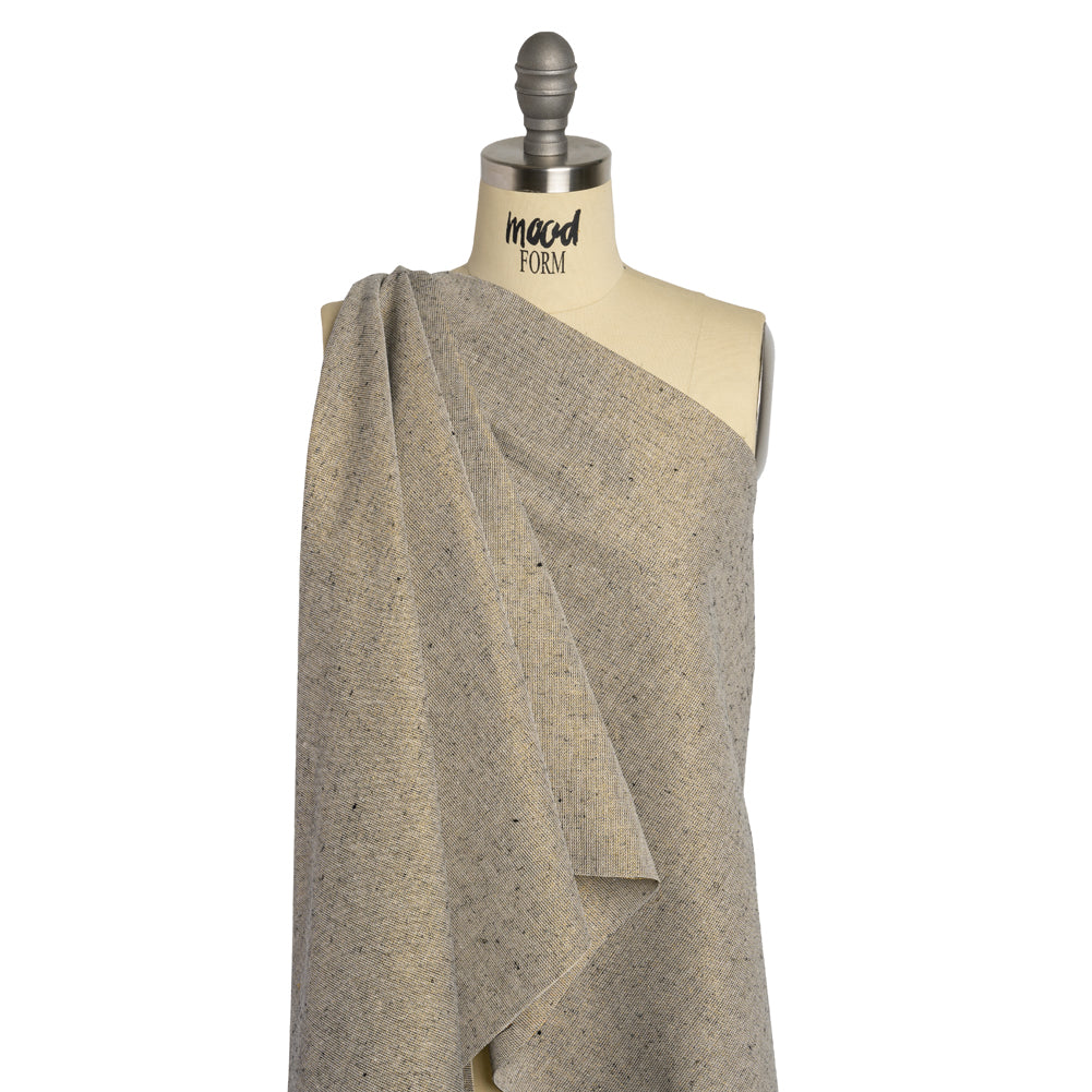 Heavyweight Metallic Linen Woven - White, Black and Gold Drape