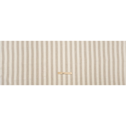 Medium Weight Linen Woven - Natural Beige and Cream Awning Stripes Full