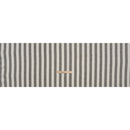 Medium Weight Linen Woven - Smoke Gray and Cream Awning Stripes Full
