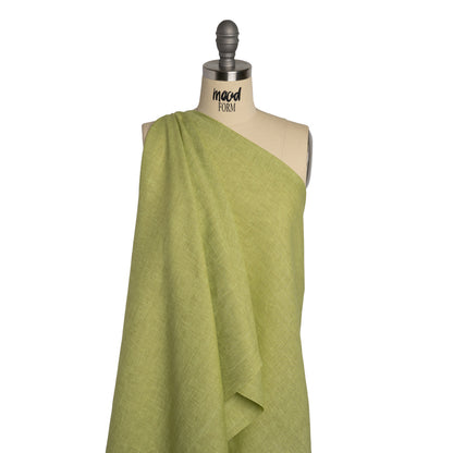 Two-Tone Lightweight Linen Woven - White and Lime Green Drape