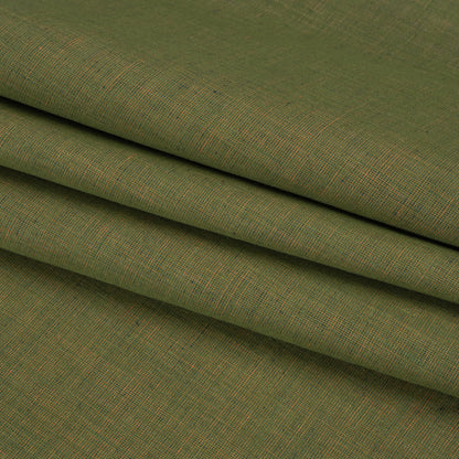 Two-Tone Medium Weight Linen Woven - Kelly Green and Orange Folded