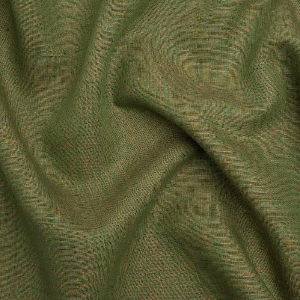 Two-Tone Medium Weight Linen Woven - Kelly Green and Orange