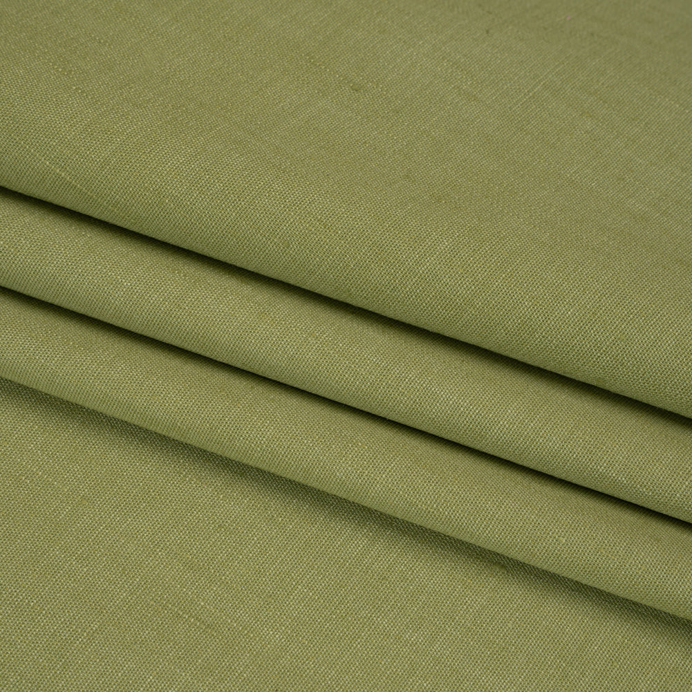 Stretch Linen Woven - Green Apple - Asturias Collection