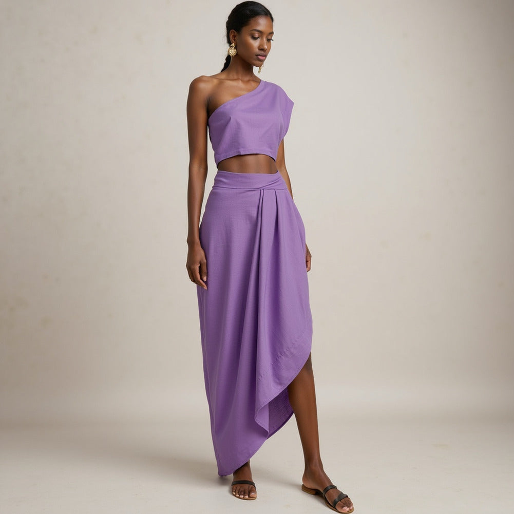 Stretch Linen Woven - Light Violet - Asturias Collection