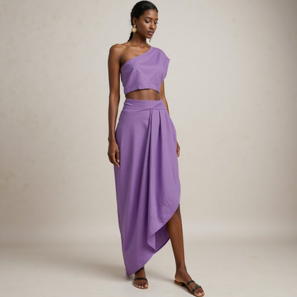 Stretch Linen Woven - Light Violet - Asturias Collection