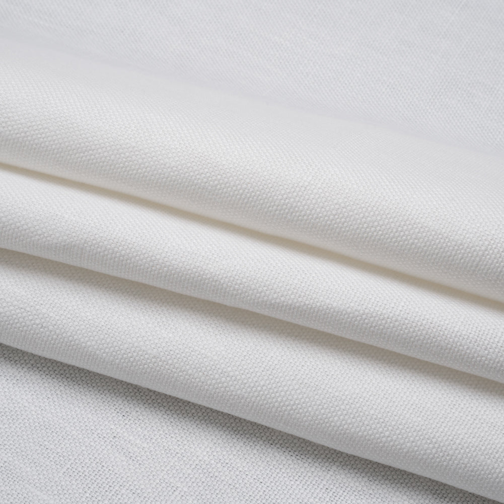 Heavyweight Basketweave Linen Woven - Off-White Full