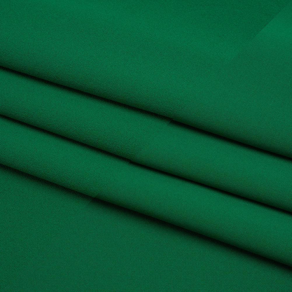 Stretch Polyester Crepe Double Knit - Grass Green - Designer Deadstock