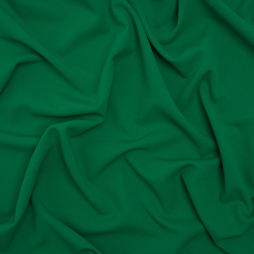 Stretch Polyester Crepe Double Knit - Grass Green - Designer Deadstock