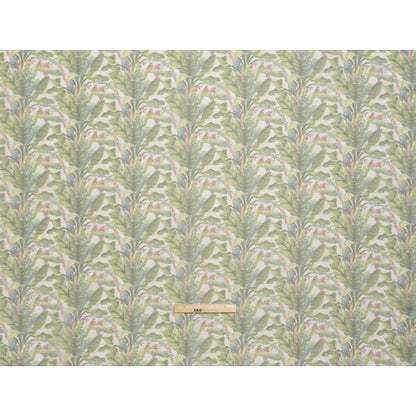 Polyester and Viscose Organza - White and Green Palm Trees