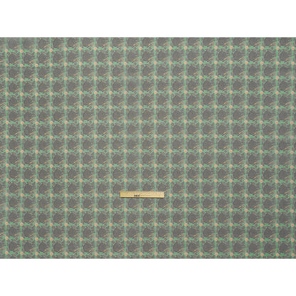 Polyester and Viscose Organza - Green and Teal Tropical Leaf Bunches