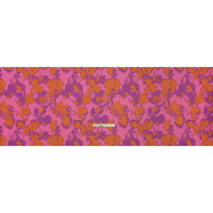 Luxury Polyester Brocade - Orange, Pink and Orchid Purple Abstract Brushstrokes