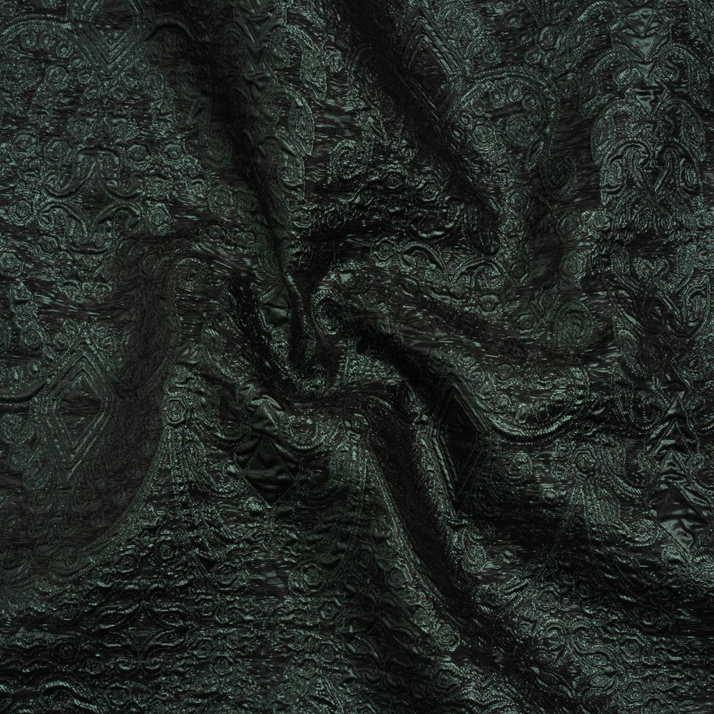 Metallic Luxury Brocade - Dark Green Fancy Chandeliers