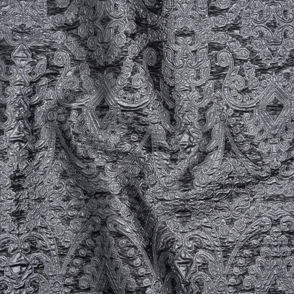 Metallic Luxury Brocade - Bright Silver Fancy Chandeliers